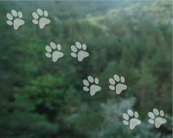 Frosted Paw Print Window Stickers