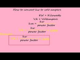 How To Convert Kw To Volt Ampere Electrical Formulas Youtube