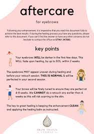 aftercare advice pixie does brows