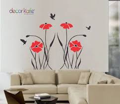 Black And Red Flower Wall Decals