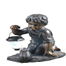 led lighted outdoor patio garden statue