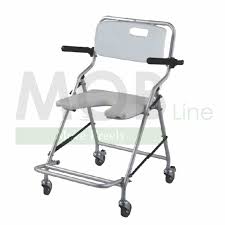 wheeled foldaway aluminum shower chair