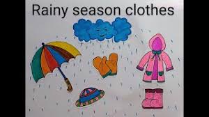 drawing of rainy season clothes