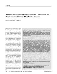 Pdf Allergic Cross Sensitivity Between Penicillin