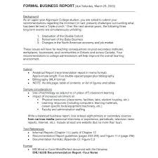 Short Formal Report Format Sample Resume 264038600006 Formal