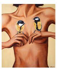 Great Tits, me, acrylic on canvas, 2022 :) : rpainting
