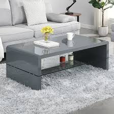 Momo High Gloss Coffee Table In Grey
