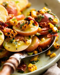red potato salad with bacon and corn