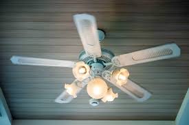 light fixture on a ceiling fan