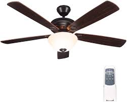 Amazon Com 52 Inch Indoor Oil Rubbed Bronze Ceiling Fan With Light Kits And Remote Control Classic Style Lifetime Motor Warranty Reversible Blades Etl For Living Room Bedroom Basement Kitchen Dining