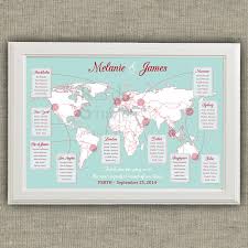 Travel Theme Wedding Seating Chart World Map