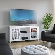 Twin Star Home 54 5 In White Tv Stand
