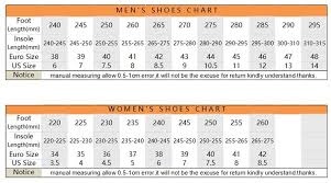 275 Size Chart In 2019 Running Shoes For Men Water Shoes