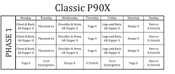 P90x Schedule Warrior Home Fitness