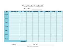 Printable Weekly Time Card Magdalene Project Org