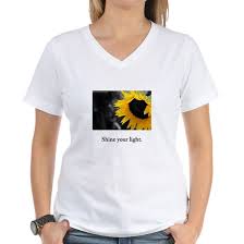 Shine Your Light Sunflower Radiance Womens V Neck T Shirt