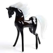 Black Horse Glass Figurine Glass