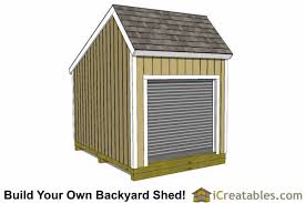 12x8 salt box garage door shed plans