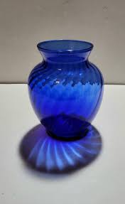 Vintage Indiana Glass Vase Blue Indiana