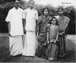 Tribute to M.S.Subbulakshmi - MSS with husband Sadasivam, nephew N  Ramachandran, daughter Radha and nieceThangam (1940s) | Facebook
