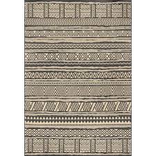 Nuloom Abbey Tribal Striped Charcoal 2