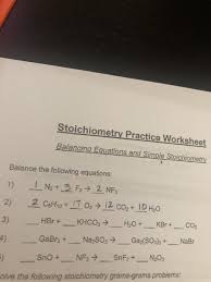 Solved Stoichiometry Practice Worksheet