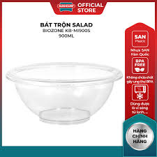 Bát Trộn Salad BIOZONE KB-MI900S - 900 ml - Nhựa San Hàn Quốc - Không Chứa  Chất Gây Ung Thư BPA - Dùng Được Cho Lò Vi Sóng - Tủ Lạnh - Hàng Chính Hãng