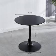 Round Black Mdf Top Dining Table Seats