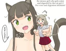 The mouse girl who gets eaten and digested by the cat girl 2 