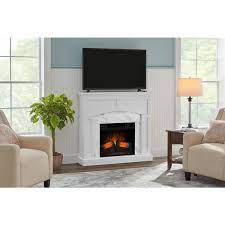 Fallston 45 In W Wall Mantel Infrared Electric Fireplace In White