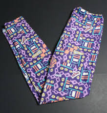 Details About Nwot Lularoe Leggings One Size Os Purple Geoemtric Abstract Design