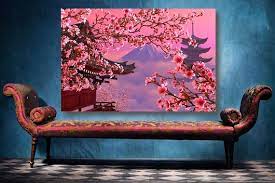 Mount Fuji Cherry Blossom Wall Art