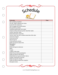 wedding day schedule template