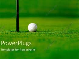Powerpoint Template Golf Course With White Golf Ball Next
