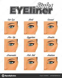various winged eyeliner styles make up