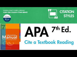 a textbook reading in apa 7th edition