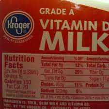 2 cup of whole milk and nutrition facts