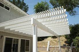 wood lattice patio cover and wood