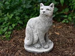 Cement Cat Statue Cat Garden Figure