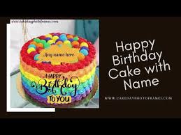 happy birthday cake with name and image