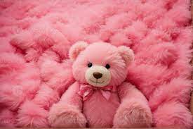 pink fluffy teddy bear background