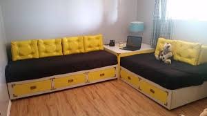 Retro Corner Sofa Twin Beds With