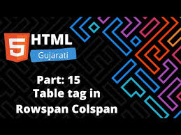 colspan rowspan in html colspan