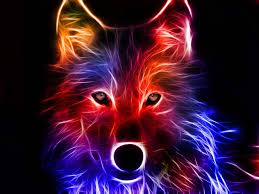 free animated neon wolf