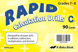 Rapid Calculation Drills C Math Drills Abeka Homeschool