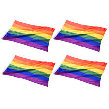 yescom 5x3 ft rainbow flag pride ian lgbt banner polyester with grommets 4 pack