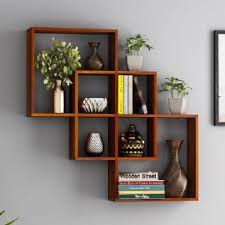 Polished Wooden Wood Shelves Wall Mounted