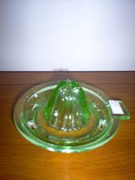 Vintage Green Depression Glass Juicer