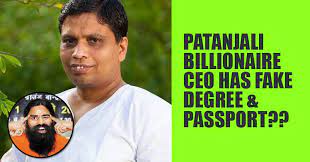 Same with fintech at $129,000. Meet The Ceo Of Patanjali Who Is Apparently A Billionaire With A Fake Degree Passport Rvcj Media