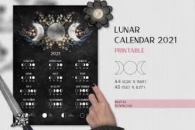 Set your mind on inner life. 2021 Lunar Calendar Printable Moon Calendar 2021 1036122 Decorations Design Bundles